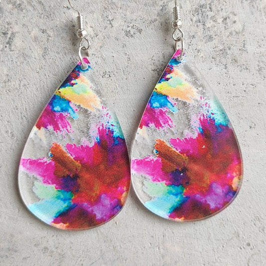 Mulitcolored Acrylic Drop Earrings