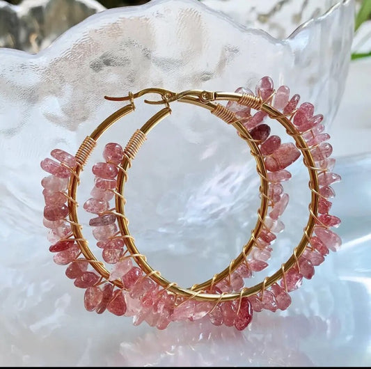 Elegant Natural Stone Bangle Earrings: Graceful Adornments for Every Occasion