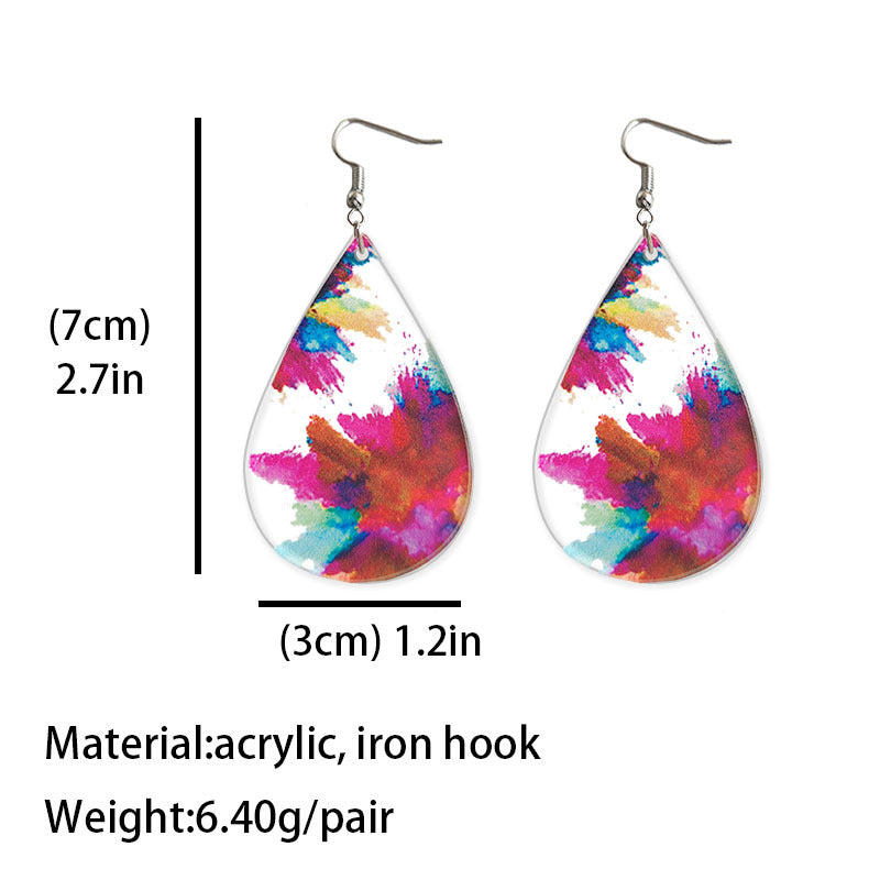 Mulitcolored Acrylic Drop Earrings