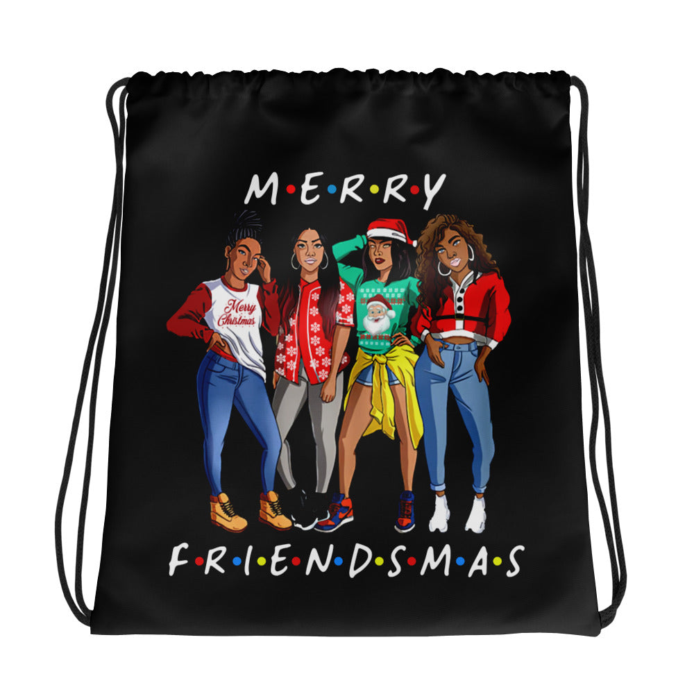 Merry Friendmas Drawstring bag